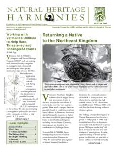 NATURAL HERITAGE  H A R MON I E S A publication of the Nongame and Natural Heritage Program