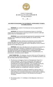 Microsoft Word - Executive Order #21_Homelessness Council_.DOC