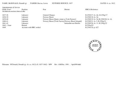 NAME: MCDONALD, Donald (g[removed]PARISH: Barvas, Lewis[removed]ENTERED SERVICE: 1837