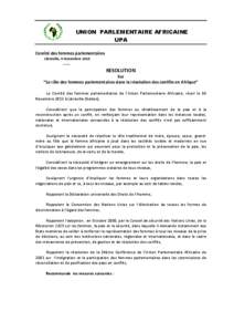 Résolution du Comité des femmes  à Libreville