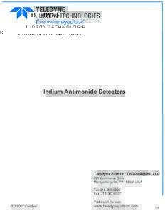 TELEDYNE  JUDSON TECHNOLOGIES A Teledyne Technologies Company  Indium Antimonide Detectors