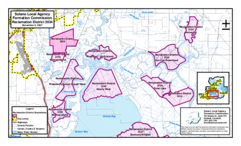 ¦ ¨ § Solano Local Agency Formation Commission Reclamation District 2034