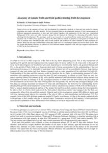 Microscopy: Science, Technology, Applications and Education A. Méndez-Vilas and J. Díaz (Eds.) ______________________________________________ Anatomy of tomato fruit and fruit pedicel during fruit development D. Ranči