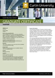 Curtin Business School  graduate certificate taxation CRICOS code 020874F