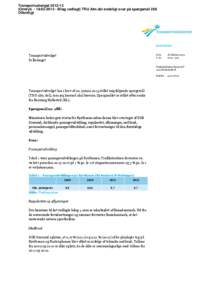 Transportudvalget[removed]Omtryk[removed]Bilag vedlagt) TRU Alm.del endeligt svar på spørgsmål 288 Offentligt