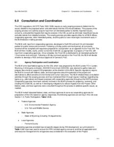 Gas Hills Draft EIS	  6.0 Chapter 6.0 – Consultation and Coordination