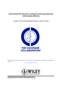 Interventions for American cutaneous and mucocutaneous leishmaniasis