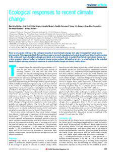 review article  Ecological responses to recent climate