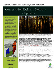 L OW E R M I S S I S S I P P I V A L L E Y J O I N T V E N T U R E  Conservation Delivery Network - Update The Lower Mississippi Valley Joint Venture is a self-directed, nonregulatory private, state,