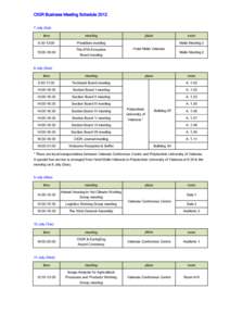 CIGR Business Meeting ScheduleJuly (Sat) place time