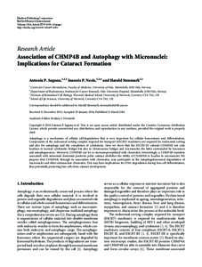 Association of CHMP4B and Autophagy with Micronuclei: Implications for Cataract Formation