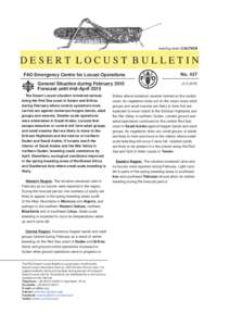 warning level: CAUTION  DESERT LOCUST BULLETIN FAO Emergency Centre for Locust Operations  No. 437