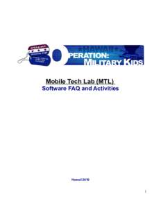 Mobile Tech Lab (MTL) Software FAQ and Activities Hawaii[removed]