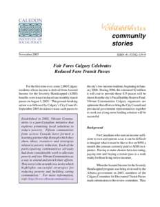 community stories November 2005 ISBN #[removed]