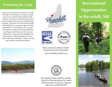 Recreational  Protecting the Land Opportunities