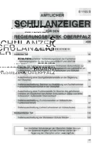 Schulanzeiger für den Regierungsbezirk Oberpfalz Nr. 5/Mai 2006