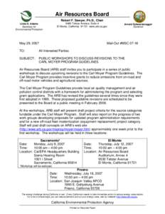 Air Resources Board Robert F. Sawyer, Ph.D., Chair 9480 Telstar Avenue, Suite 4 El Monte, California[removed]www.arb.ca.gov  Linda S. Adams