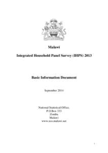 Malawi Integrated Household Panel Survey (IHPSBasic Information Document  September 2014