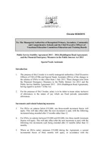 Circular[removed]To: The Managerial Authorities of Recognised Primary, Secondary, Community and Comprehensive Schools and the Chief Executive Officers of Vocational Education Committees/Education and Training Boards P