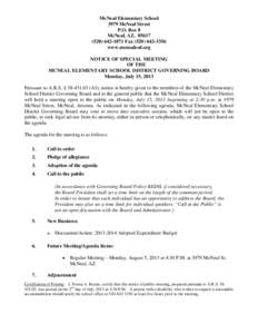 McNeal Elementary School 3979 McNeal Street P.O. Box 8 McNeal, AZ[removed]-1071 Fax[removed]www.mcnealesd.org