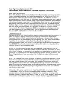 Microsoft Word - Water Right Fee Litigation summary 2013.doc