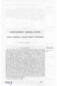 CONCURRENT RESOLUTIONS FIRST SESSION, NINETY-FIRST CONGRESS January 3, 1969 [S. Con. R e s . 1]