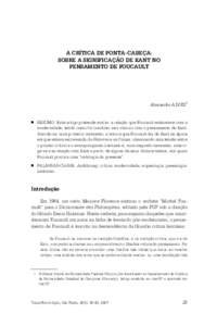 A CRÍTICA DE PONTA-CABEÇA: SOBRE A SIGNIFICAÇÃO DE KANT NO PENSAMENTO DE FOUCAULT