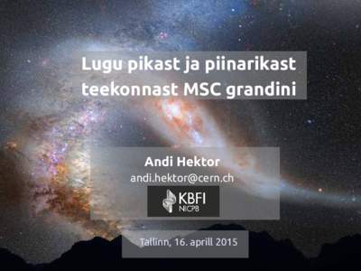 Lugu pikast ja piinarikast teekonnast MSC grandini Andi Hektor 