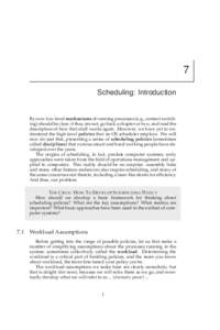 7 Scheduling: Introduction