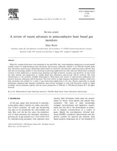 Spectrochimica Acta Part A – 236  Review article A review of recent advances in semiconductor laser based gas monitors