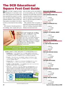 The DCD Educational Square Foot Cost Guide D  esign Cost Data™ magazine includes