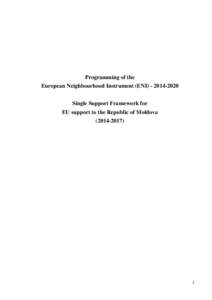 Programming of the European Neighbourhood Instrument (ENI[removed]Single Support Framework for EU support to the Republic of Moldova[removed])