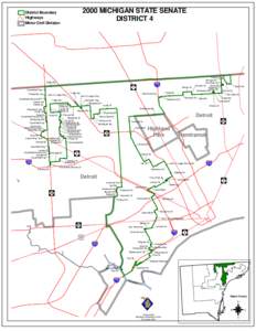 2000 MICHIGAN STATE SENATE DISTRICT 4 District Boundary Highways Minor Civil Division