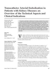 Transcatheter Arterial Embolization in Patients with Kidney Diseases: an Overview of the Technical Aspects and