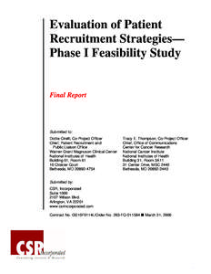 Microsoft Word - Final Report for Evaluation of Patient Recruitment Strategies.rev _3-29-06_.rev .doc