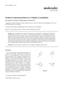 Molecules 1997, 2, 57–61  molecules ISSNSynthesis of Spiroisoxazolines by 1,3-Dipolar Cycloaddition