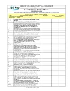 CITY OF BEL AIRE SUBMITTAL CHECKLIST