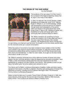 THE ORIGIN OF THE WAR HORSE by Lisa Campbell The sculpture of the war-weary Civil War horse in