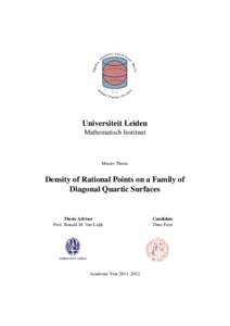 Universiteit Leiden Mathematisch Instituut Master Thesis  Density of Rational Points on a Family of