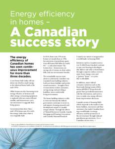 Energy efficiency in homes – A Canadian success story The energy