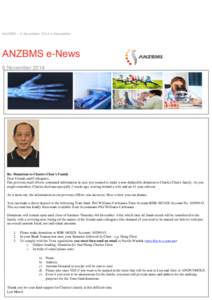 ANZBMS – 6 November 2014 e-Newsletter  ANZBMS e-News 6 November[removed]ASBMR Young Investigator Award