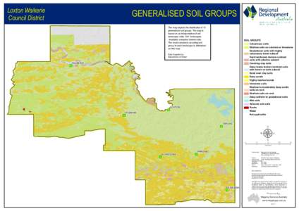 Loxton Waikerie Council District GENERALISED SOIL GROUPS The map depicts the distribution of 15 generalized soil groups. The map is