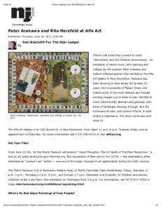 Peter Arakawa and Rita Herzfeld at Alfa Art Peter Arakawa and Rita Herzfeld at Alfa Art Published: Thursday, June 16, 2011, 8:05 AM