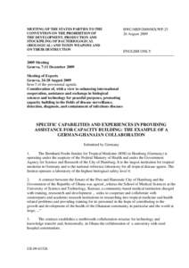 Biological warfare / Africa / Kwame Nkrumah University of Science and Technology / Ghana / Bureau of National Investigations / International relations / Association of Commonwealth Universities / Biological Weapons Convention