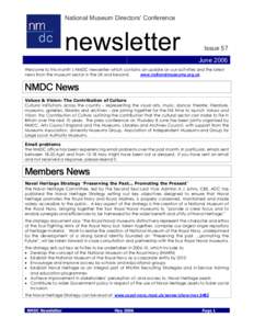 National Museum Directors’ Conference  newsletter Issue 57 June 2006