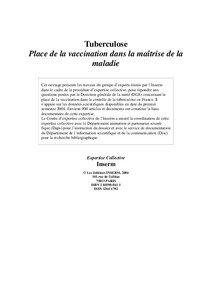 Tuberculose Place de la vaccination dans la maîtrise de la maladie