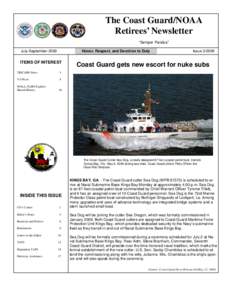 The Coast Guard/NOAA Retirees’ Newsletter “Semper Paratus” July-September[removed]Honor, Respect, and Devotion to Duty