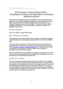 Environment / Emissions trading / Climate change in the European Union / European Union Emission Trading Scheme / Auction / Carbon pricing / CRC Energy Efficiency Scheme / Carbon credit / Climate change policy / Carbon finance / Climate change