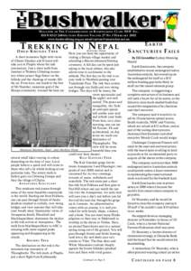 M AGAZINE OF T HE C ONFEDERATION OF B USHWALKING C LUBS NSW I NC . ISSN 0313 2684A UTUMN E DITION V OLUME 27 N O 3 F EBRUARY 2002 www.bushwalking.org.au email [removed] TREKKING IN NEPAL