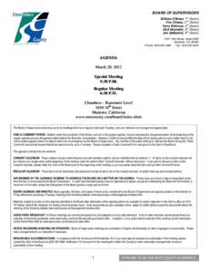 March 20, [removed]Board of Supervisors Agenda